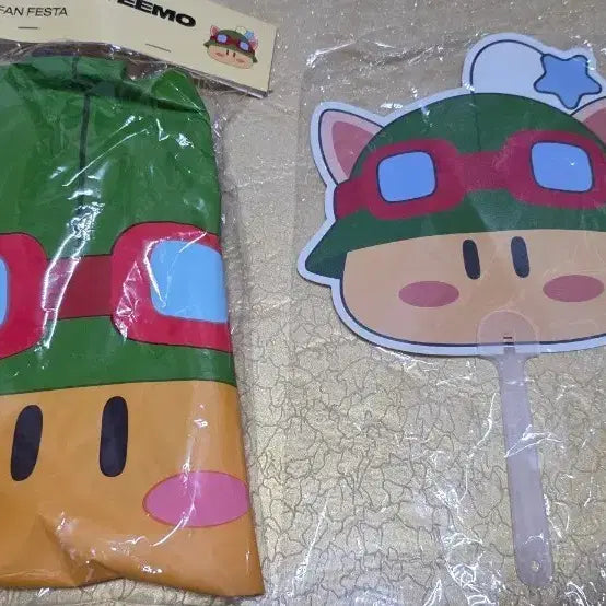 [BUNJANG] Dream Dooly x Teemo Fan Set (Fan &amp; Balloon) / 꿈돌이x티모 부채와 풍선 팝니다