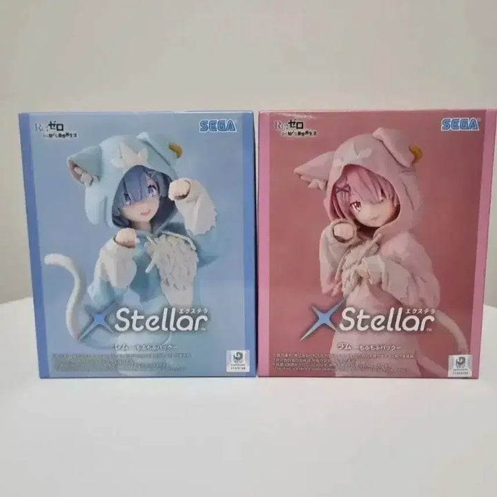 [BUNJANG] Sega EXTELLA Re:Zero Rem &amp; Ram Mofumofu Cat Hoodie Figure Set (Unsealed) / [미개봉]세가 스텔라 Re 제로 리제로 렘 람 모후모후 고양이후드 피규어 세트