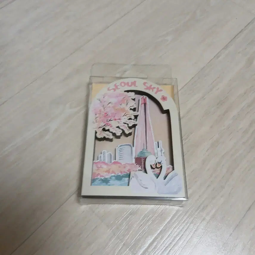 [BUNJANG] Seoul Sky Wooden Magnet Cherry Blossom / 지역 여행 우드 마그넷 서울스카이 벚꽃 롯데월드 석촌호수 대한민국 자석