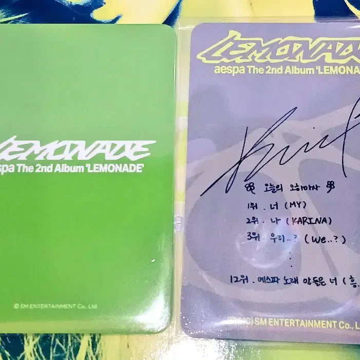 [BUNJANG] Aespa Lemonade Withmu Lucky Draw Photocard / 에스파 레모네이드 위드뮤 럭키드로우