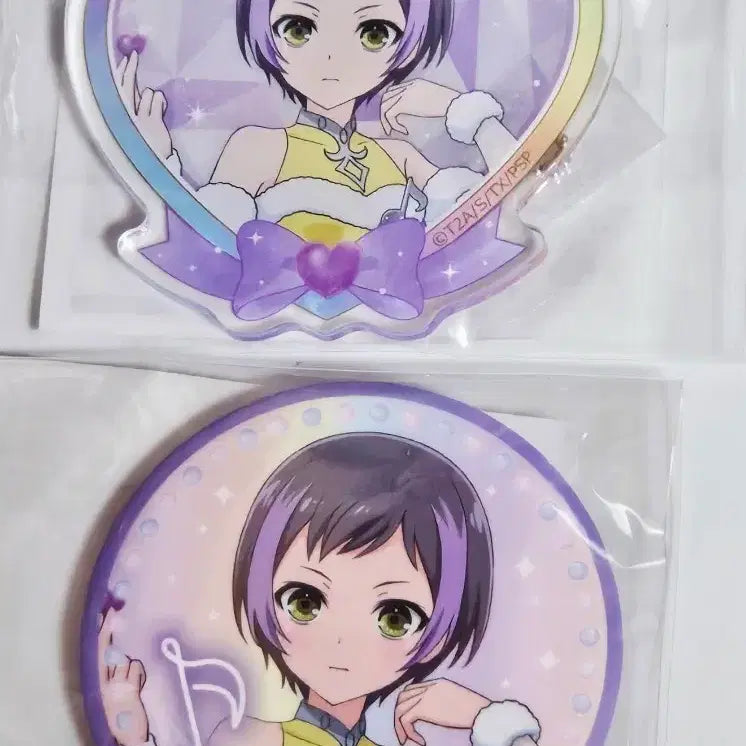 [BUNJANG] Pretty Rhythm Rainbow Live Marukuji Ito Acrylic Keyring &amp; Can Badge Set (Sealed) / 꿈의 라이브 프리즘스톤 프리티리듬 레인보우 라이브 꿈라프 마루쿠지 이토