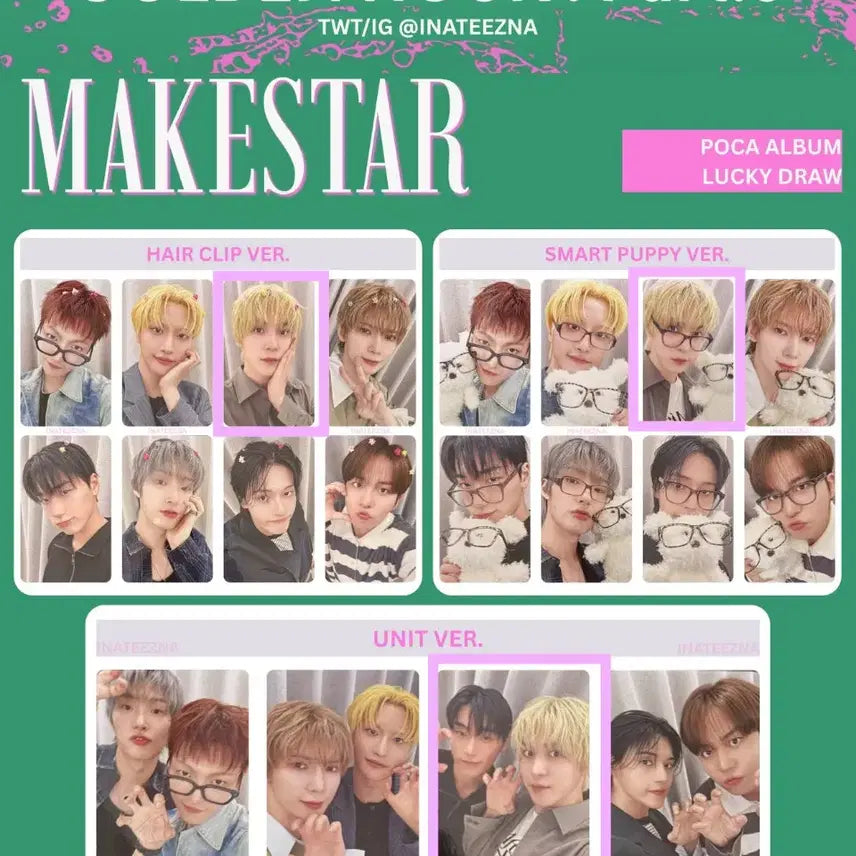 [BUNJANG] ATEEZ Makestar Lucky Draw Yunho Unit, Disco Pin, Smart Puppy Photocard Set / 에이티즈 메이크스타 윤호 특전 세트