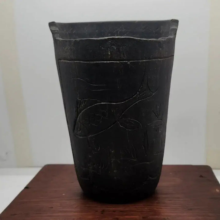 [BUNJANG] Joseon Dynasty Celadon Fish Pattern Earthenware Chopstick Holder / 민속품 / 연대있는 질그릇 어문 토기 수저통 한점팝니다.