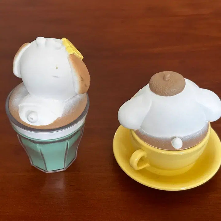 [BUNJANG] Sanrio Latte Art Figures Bundle Set - Pochacco, Pompompurin / [일괄]산리오 라떼아트 피규어 포챠코, 폼폼푸린
