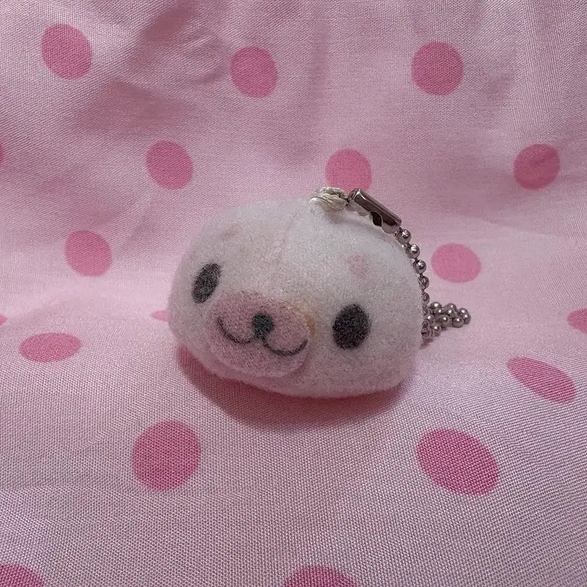 [BUNJANG] San-X Pink Strawberry Milk Mametgoma Sakura Mini Doll Keyring - Rare Vintage / 희귀 고전 빈티지 산엑스 핑크 딸기우유 마메고마 사쿠라 미니 인형 키링