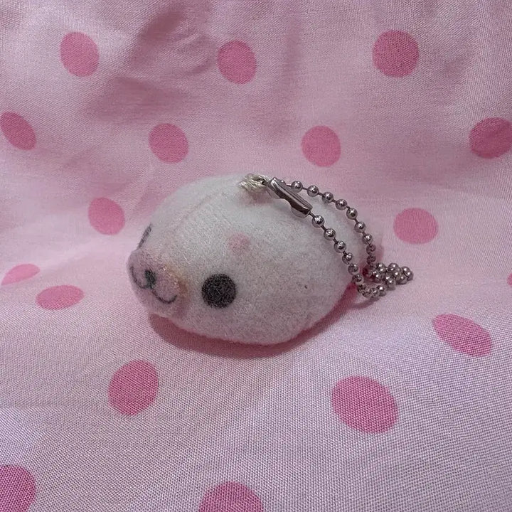 [BUNJANG] San-X Pink Strawberry Milk Mametgoma Sakura Mini Doll Keyring - Rare Vintage / 희귀 고전 빈티지 산엑스 핑크 딸기우유 마메고마 사쿠라 미니 인형 키링