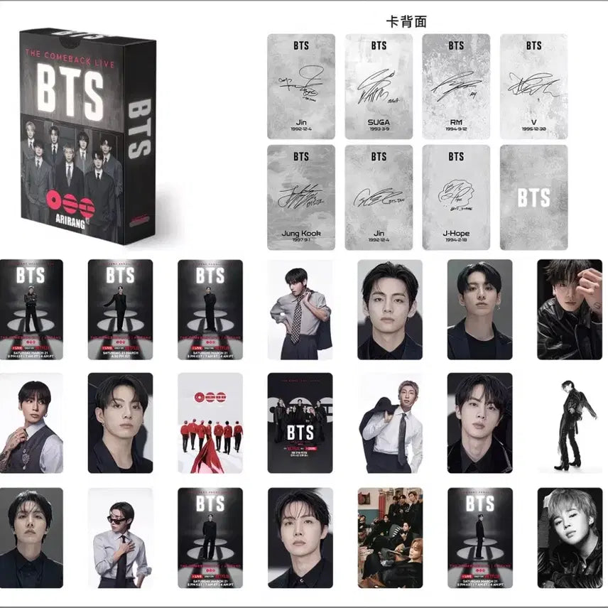 [BUNJANG] BTS Gel Pens Set (6 pcs) &amp; Photocards Bundle (55 pcs) / BTS 젤펜 6개 &amp; 포카 55장