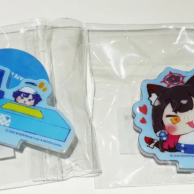 [BUNJANG] Blue Archive Memorial Mini Acrylic Stand Milkca + Wakamo / 블루아카이브 카페 메모리얼 미니 아크릴스탠드 우유카+와카모