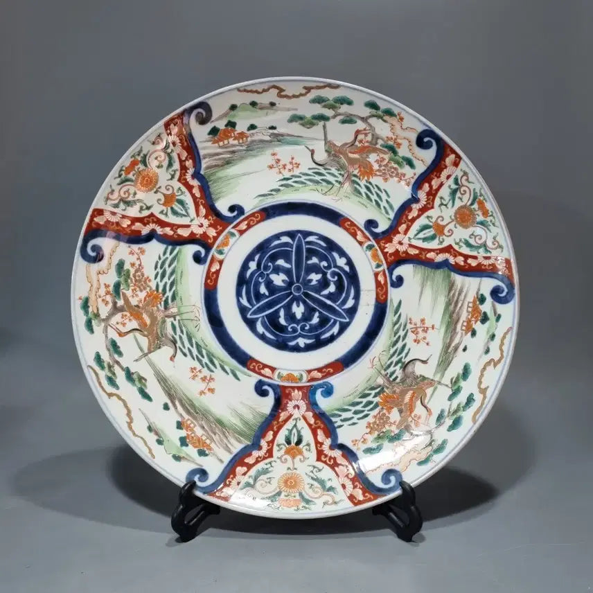 [BUNJANG] Antique Ko-Imari Hand-Painted Large Plate / 골동품 핸드페인팅 큰접시. 지름45.5