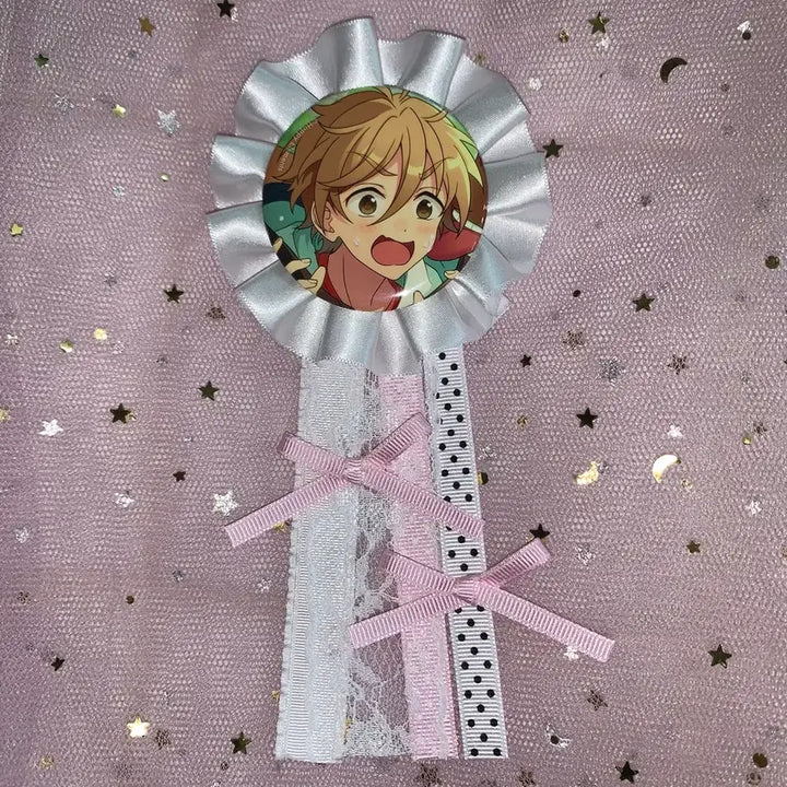 [BUNJANG] Handmade Ita Bag Badge Rosette - Angel Core Dot Ribbon / 수제 이타백 캔뱃지 천사코어 로제트-도트리본