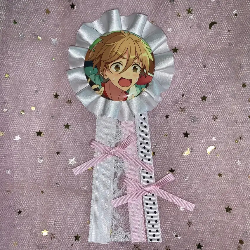 [BUNJANG] Handmade Ita Bag Badge Rosette - Angel Core Dot Ribbon / 수제 이타백 캔뱃지 천사코어 로제트-도트리본