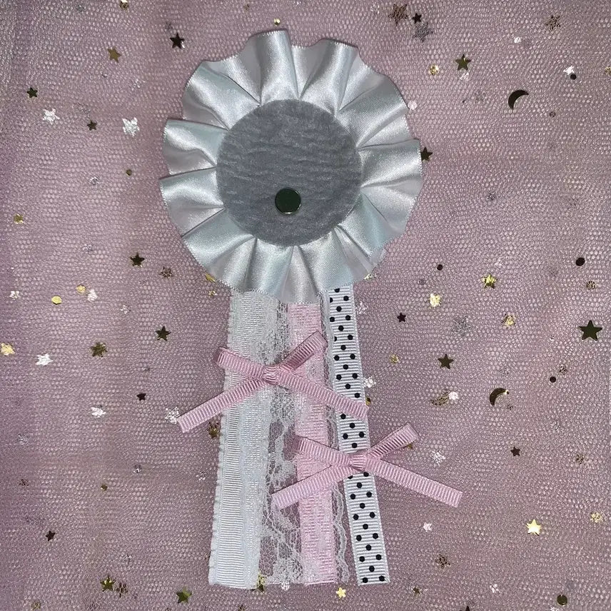 [BUNJANG] Handmade Ita Bag Badge Rosette - Angel Core Dot Ribbon / 수제 이타백 캔뱃지 천사코어 로제트-도트리본