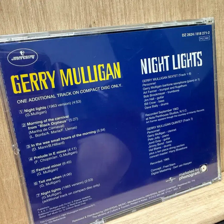 [BUNJANG] Gerry Mulligan Night Lights CD / 게리 멀리건 (2001) - Night Lights / CD
