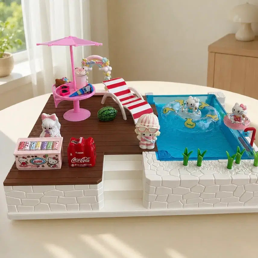 [BUNJANG] Playmobil Hello Kitty Swimming Pool Set with Accessories / 키티 플레이모빌 수영장 세트