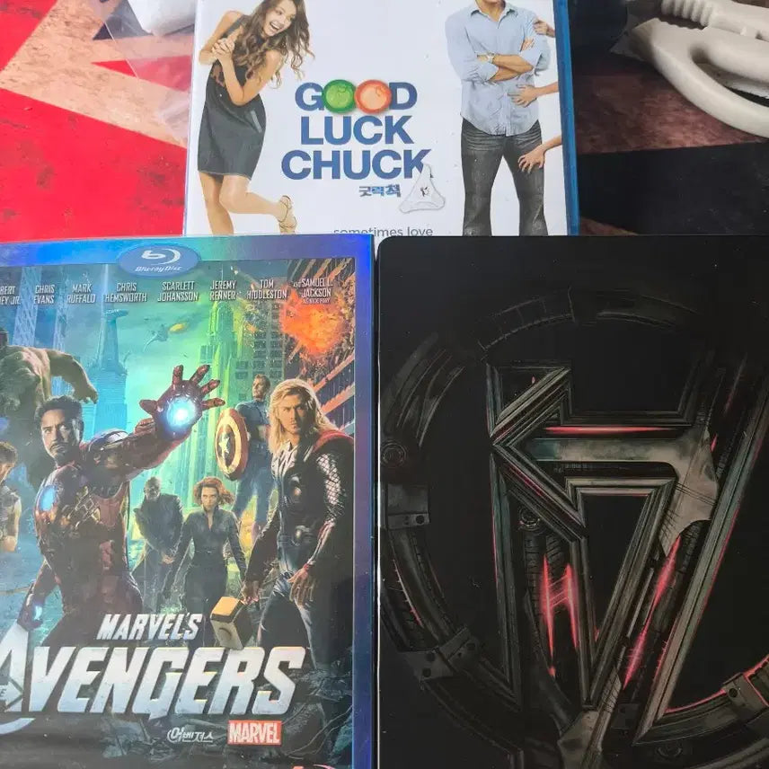[BUNJANG] Good Luck Chuck &amp; Marvel Avengers 1 &amp; 2 Steelbook Blu-ray Set / 굿 럭 척  / 마블 어벤져스 2블루레이 스틸북