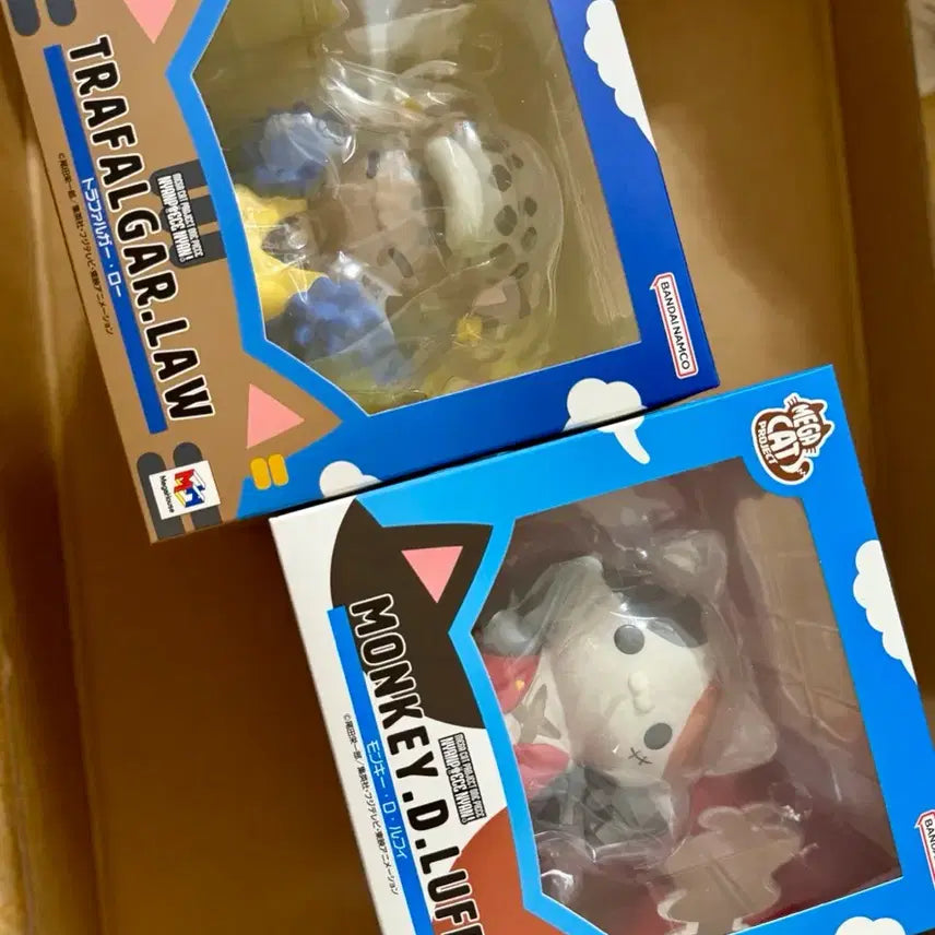[BUNJANG] Megacat Project Luffy &amp; Trafalgar Law Bundle Set Figures / 메가캣 냥피스 빅냥피스 루피 트라팔가 로우 일괄
