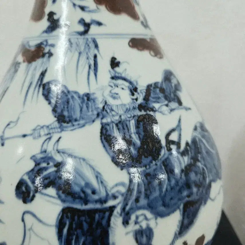 [BUNJANG] Blue and White Glazed Porcelain Vase / 중국도자기 청화 유리홍 옥호춘병