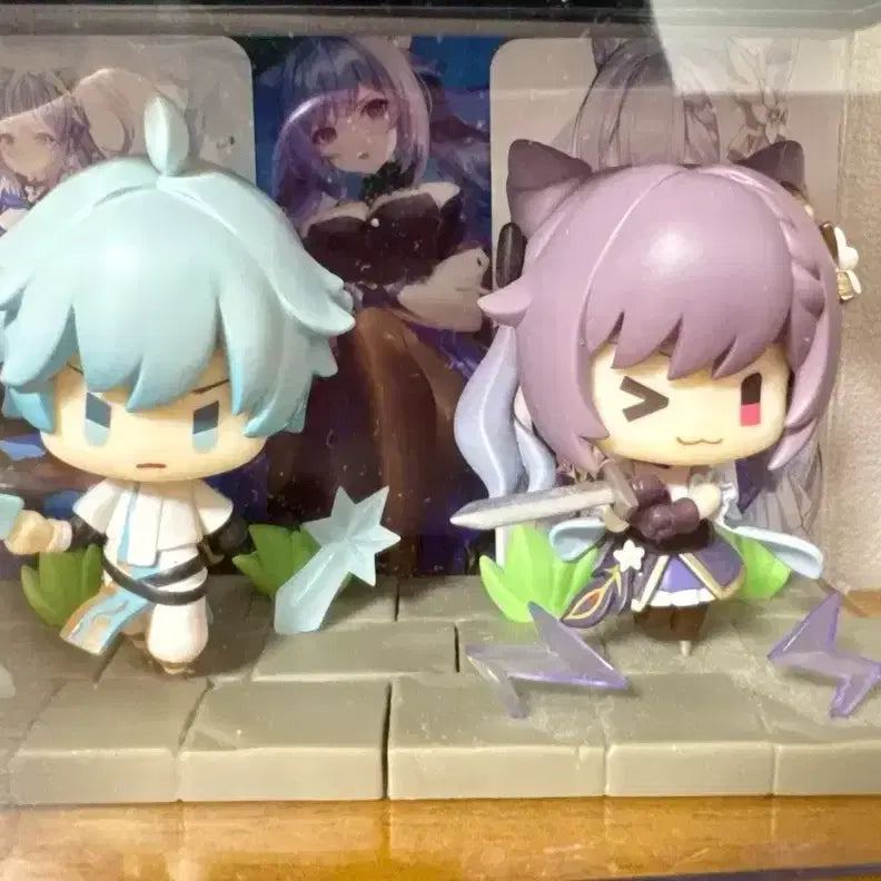 [BUNJANG] Genshin Impact Chonyun &amp; Keqing Mini Figures Bundle Set / [원신] 미니 피규어  { 중운 &amp; 각청 } [ 일괄 ]