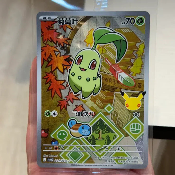[BUNJANG] Pokemon Card 30th Anniversary Reprint Chikorita Promo Card (Sealed) / 포켓몬카드 30주년 중판 치코리타 프로모 카드 미개봉