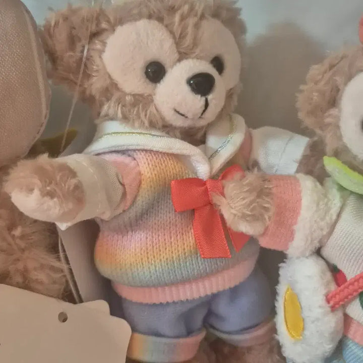 [BUNJANG] Duffy Bear Plush Keychain Rainbow Vest / 더피인형키링