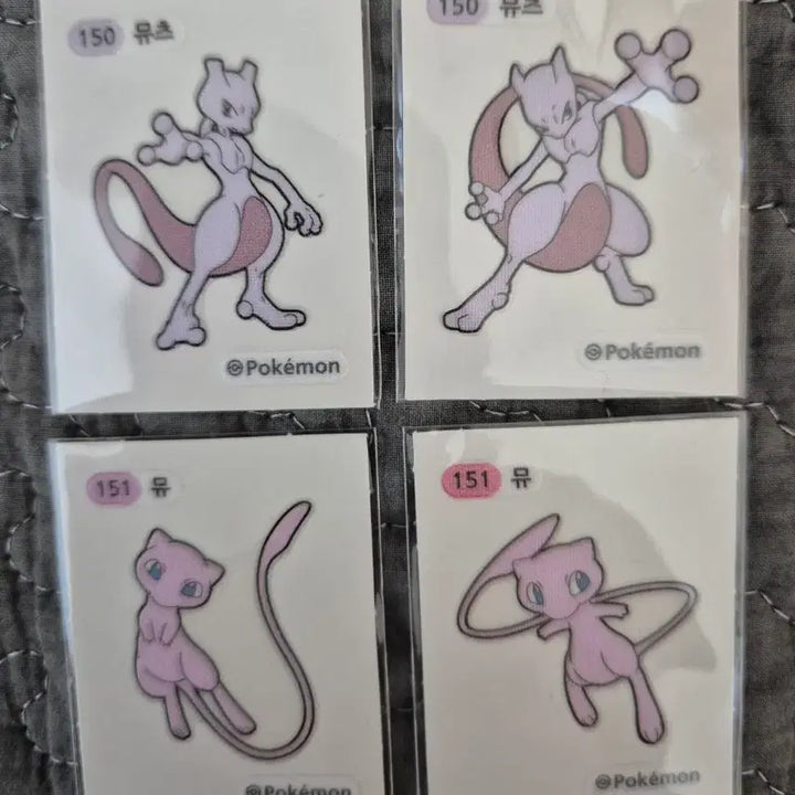 [BUNJANG] Pokemon Stickers 4-Piece Set (Mewtwo &amp; Mew) / 포켓몬 띠부씰  2022  뮤츠 뮤 4종 일괄판매.