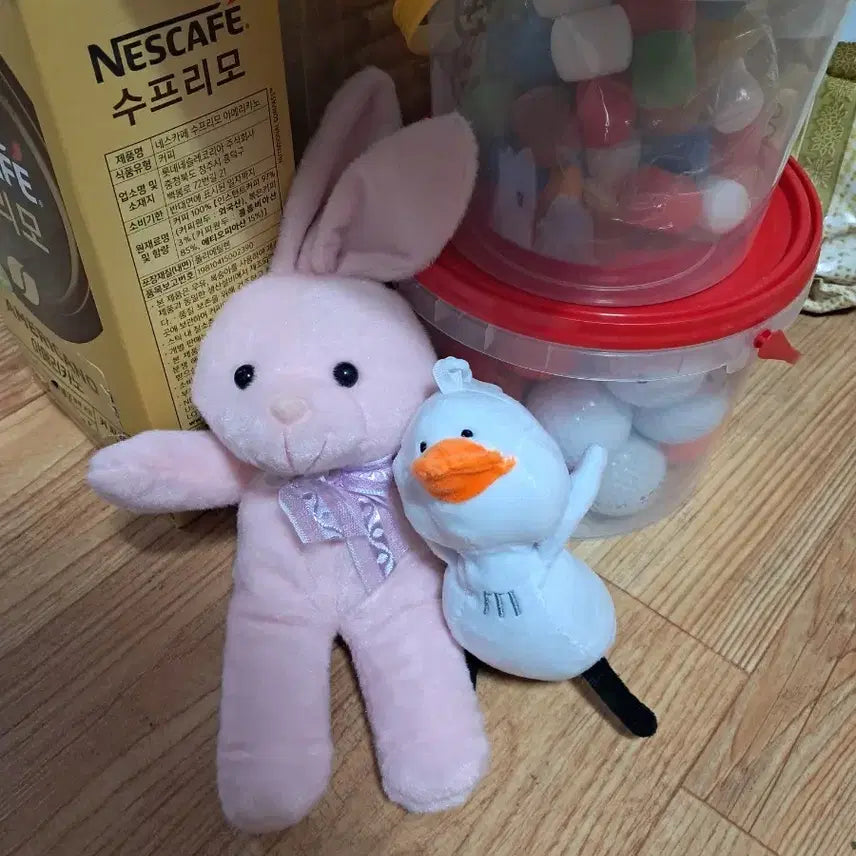 [BUNJANG] Rabbit &amp; Duck Plush Toy Set / 토끼인형 오리인형 세트(새상품)