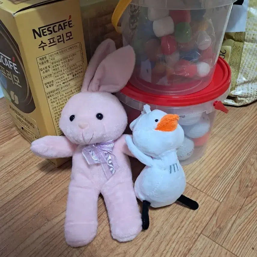 [BUNJANG] Rabbit &amp; Duck Plush Toy Set / 토끼인형 오리인형 세트(새상품)