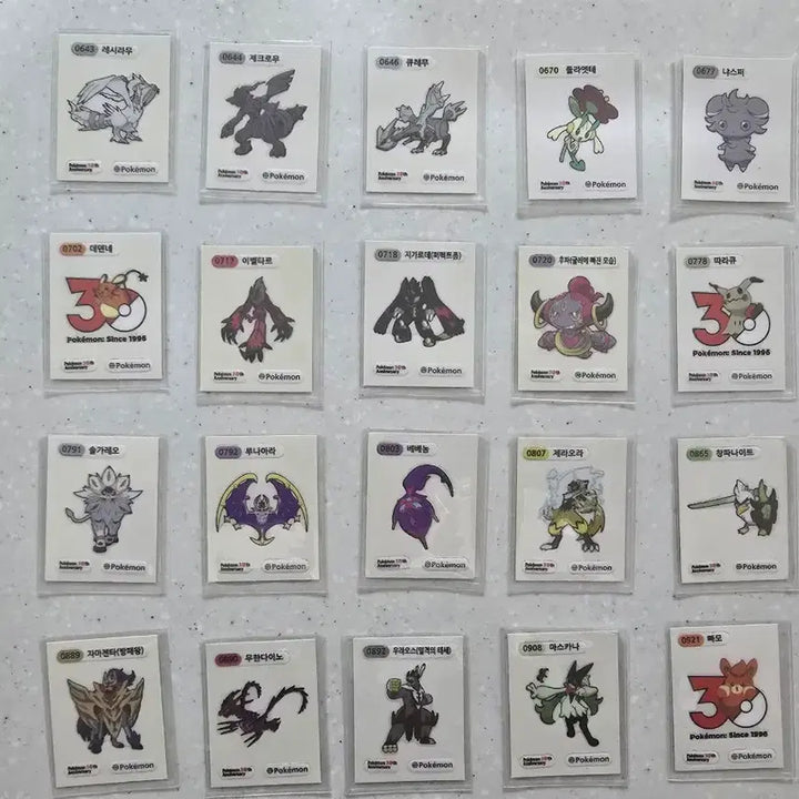[BUNJANG] Pokemon Stickers 20 Types / 포켓몬 띠부씰 20종