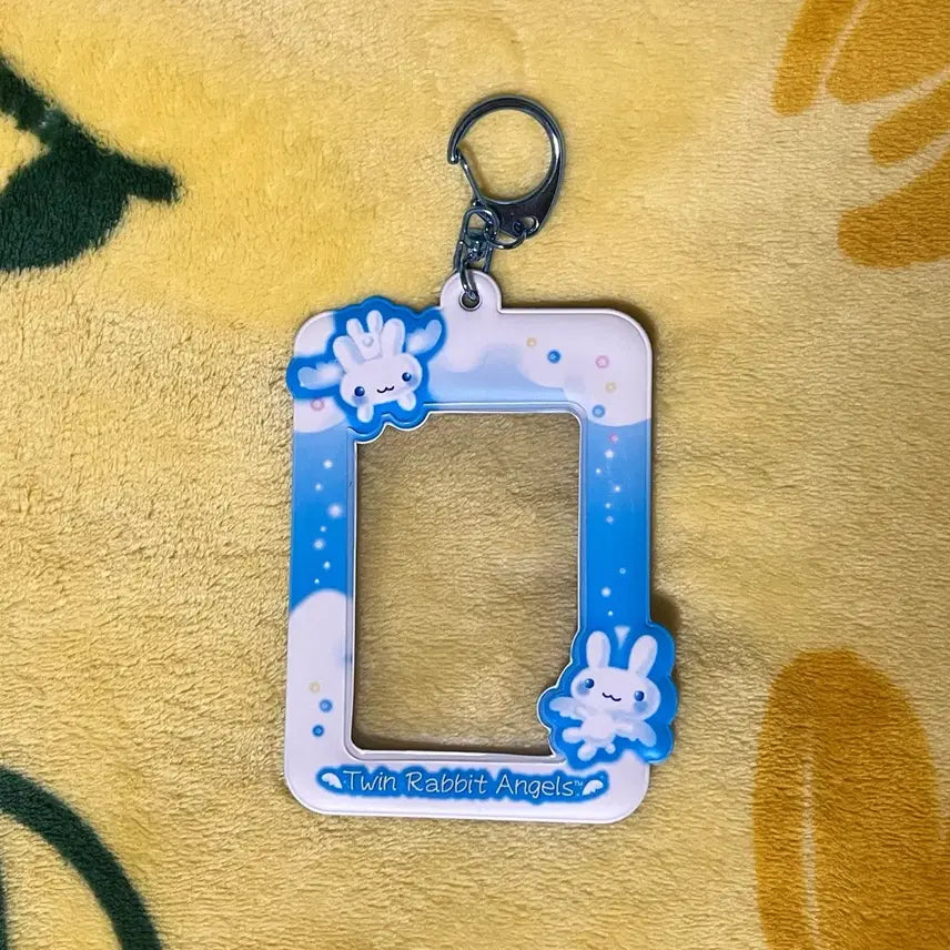 [BUNJANG] San-X Twin Rabbit Angels Photocard Holder Keychain / 산엑스 트윈래빗엔젤스 포카홀더 키링
