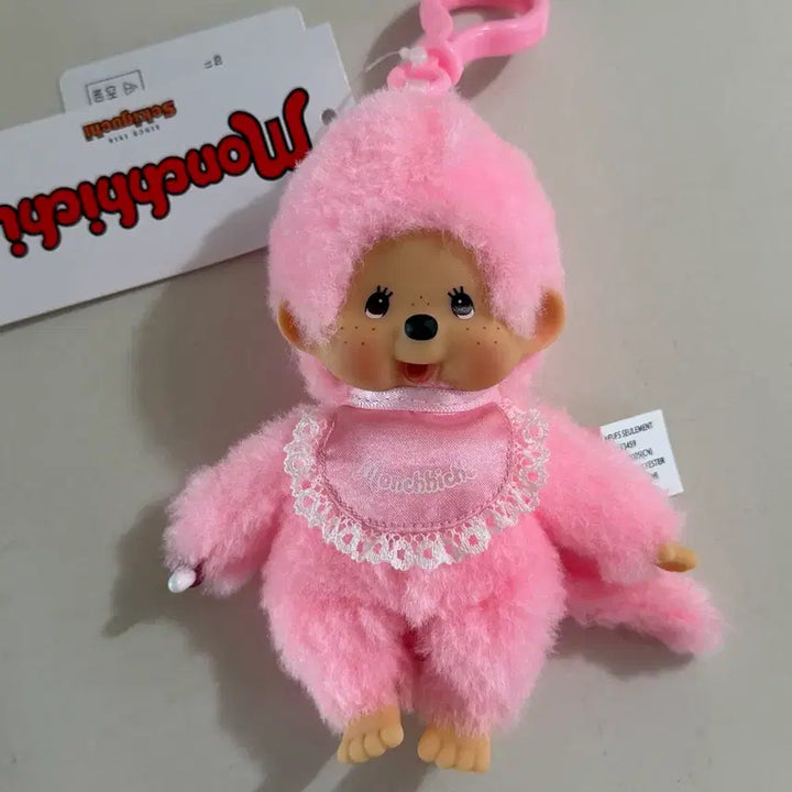 [BUNJANG] Monchhichi European Curly Pink Monchhichi Mascot / 몬치치 유럽 뽀글 핑크 몬치치