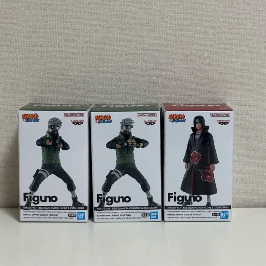 [BUNJANG] Figuno Naruto Kakashi &amp; Itachi Figures (Sealed, 3-Figure Bundle) / (미개봉,3종일괄)피그노 figuno 나루토 카카시 이타치 피규어
