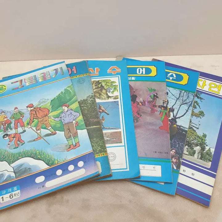 [BUNJANG] Set of 6 Vintage National Elementary School Notebooks / 6권 일괄) 근대사 옛날 국민학교 노트 공책 골동품