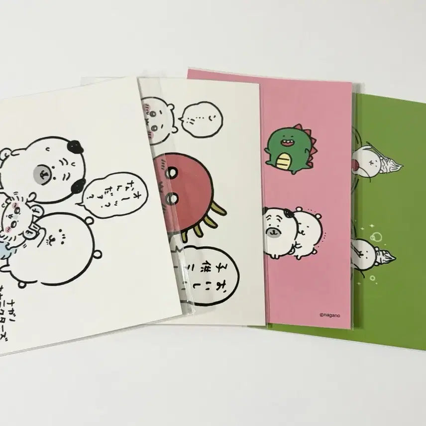 [BUNJANG] Nagano Sticker &amp; Postcard Bundle Set / (일괄)나가오 엽서 마스킹테이프 농담곰 치이카와 지류 퍼그상 나가노마켓