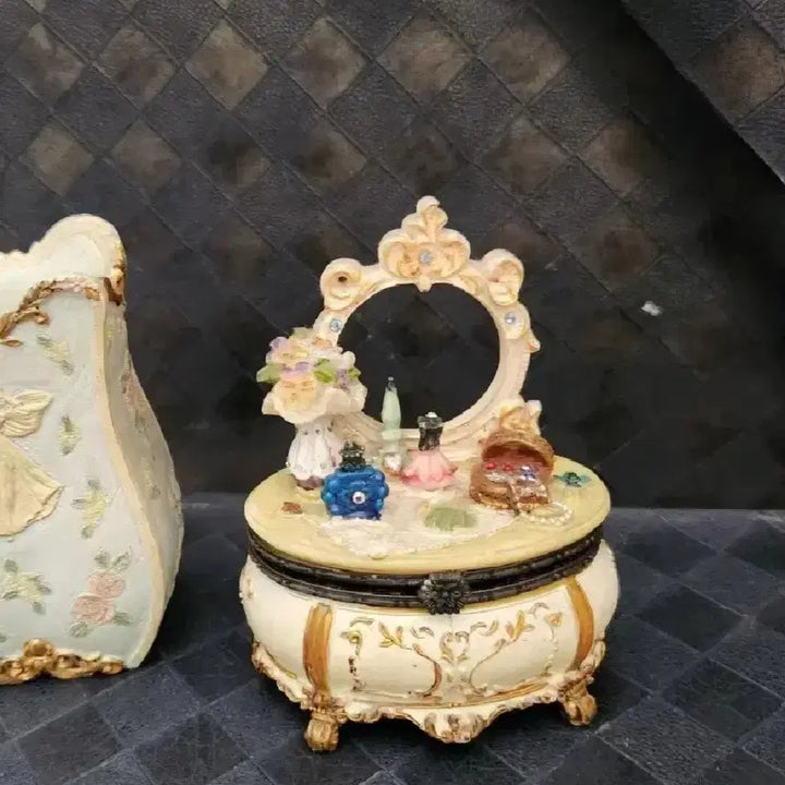 [BUNJANG] Vintage European Style Mini Dresser Jewelry Box / 빈티지 보석함 미니 화장대 보석함 유럽풍 앤틱 보석함 고전문구