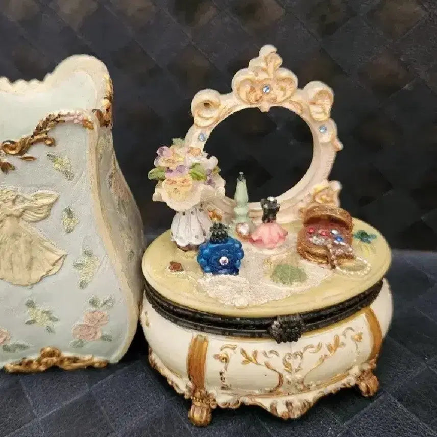 [BUNJANG] Vintage European Style Mini Dresser Jewelry Box / 빈티지 보석함 미니 화장대 보석함 유럽풍 앤틱 보석함 고전문구