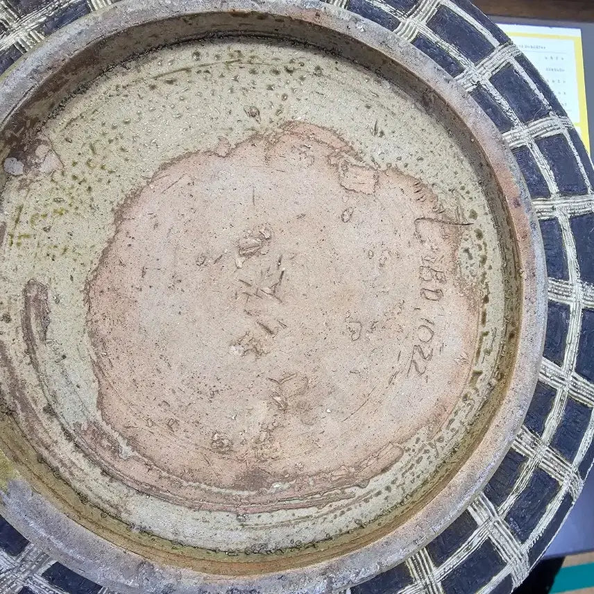 [BUNJANG] Vintage Large Ceramic Vase Scgraffito Technique 1970s-1990s / 빈티지 화병 도자기