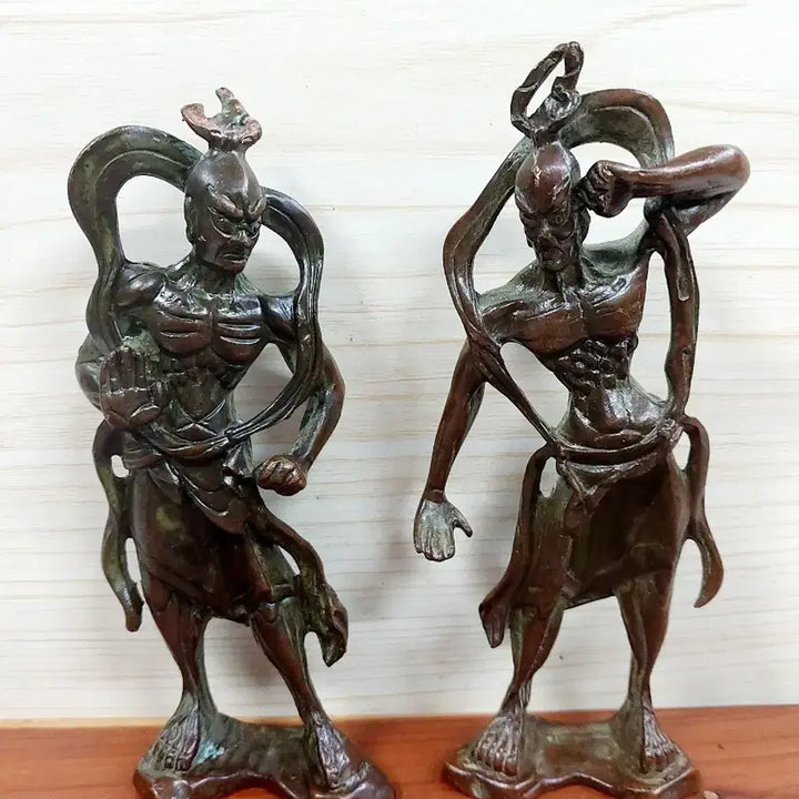 [BUNJANG] Bronze Golden Vajrapani Statues (Pair) / 청동 금강역사 불상 두점