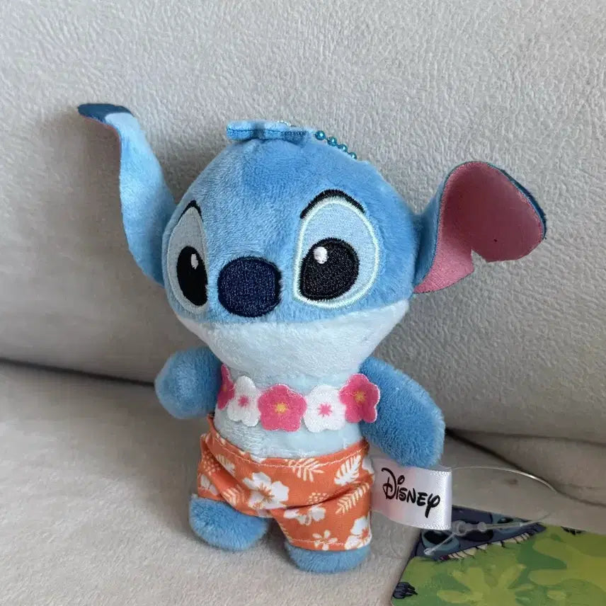 [BUNJANG] Disney Stitch Hawaiian Keyring Plush / 디즈니 스티치 하와이안 키링 인형