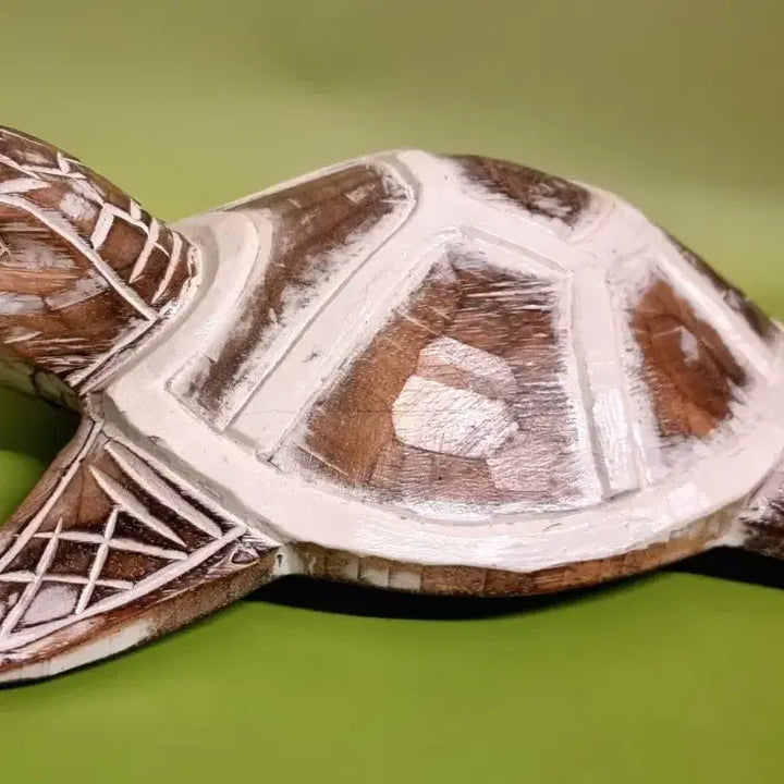 [BUNJANG] Handmade Wooden Sea Turtle Sculpture / 목조 바다거북 조각상