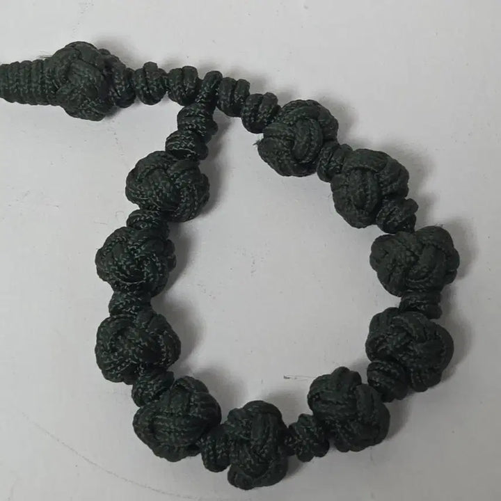 [BUNJANG] Wooden Cross Rosary with Knots / 나무 십자가 직물 묵주 가톨릭 십자가 나무 매듭