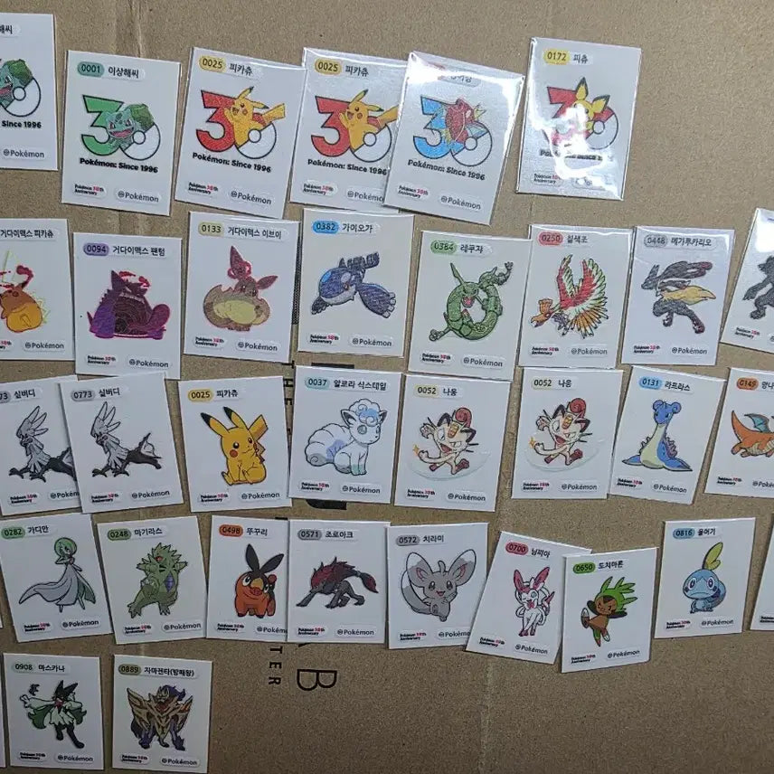 [BUNJANG] Pokemon 30th Anniversary Stickers / 포켓몬 30주년 띠부씰 33종+중복7
