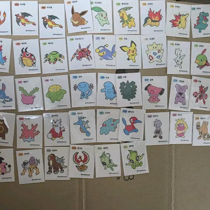 [BUNJANG] Pokemon Generation 2 Sticker Set - 45 Types with Triple-Digit Numbers / 포켓몬 2세대 띠부씰 세자리 넘버 45종