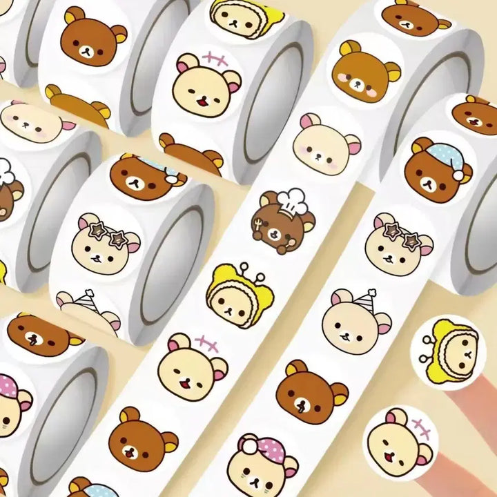 [BUNJANG] Rilakkuma Rolled Sticker Set (500pcs) / 리락쿠마 롤 스티커 500매