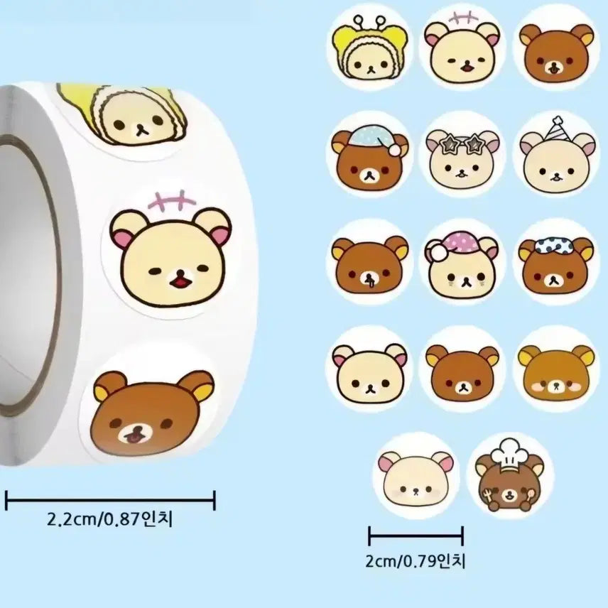[BUNJANG] Rilakkuma Rolled Sticker Set (500pcs) / 리락쿠마 롤 스티커 500매