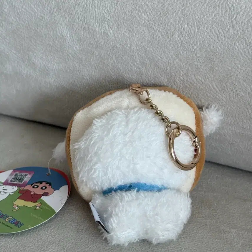 [BUNJANG] Crayon Shin-chan White Dog Shiro Bread Keyring Plush / 짱구는 못말려 식빵 흰둥이 키링 인형