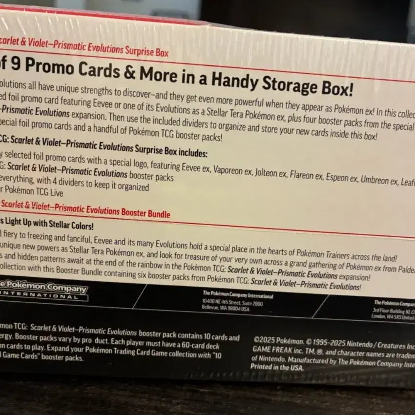 [BUNJANG] Pokemon Scarlet &amp; Violet Prismatic Evolution North American Edition Terastal Festa Surprise Box (Sealed) / 포켓몬스터 미개봉 북미판 테라스탈 페스타 ex 서프라이즈 박스
