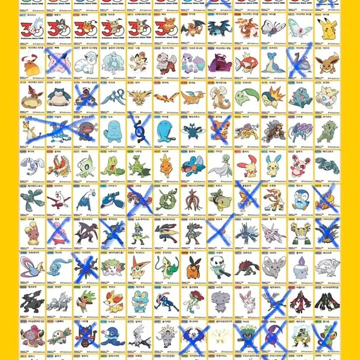 [BUNJANG] Pokemon 30th Anniversary Sticker Collection Set (125 Types) / 포켓몬 30주년 띠부씰 131종(19종X)