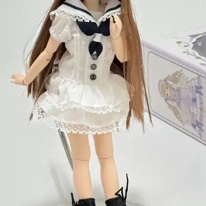 [BUNJANG] 6th Doll Azone Compatible Sailor Uniform Set with Wig / 육일돌 아존 호환 의상 블라인드돌 1/6 옷 의상 가발 일괄