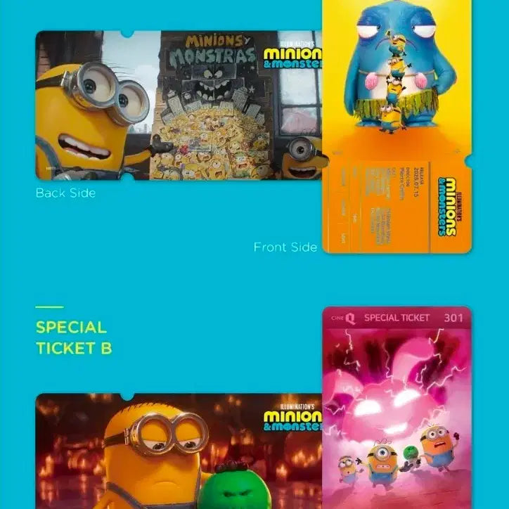 [BUNJANG] Minions &amp; Monsters Special Ticket Set / 미니언즈 &amp; 몬스터즈 스페셜티켓 2종  일괄 판매