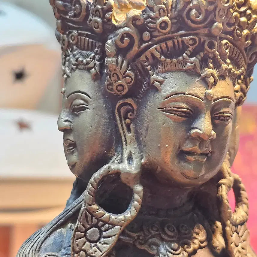 [BUNJANG] Mahatājakāya Vairocana Four-Faced Metal Buddha Statue (22cm) / 태장계 대일여래 사면 금속 불상 22cm 개인 소장품